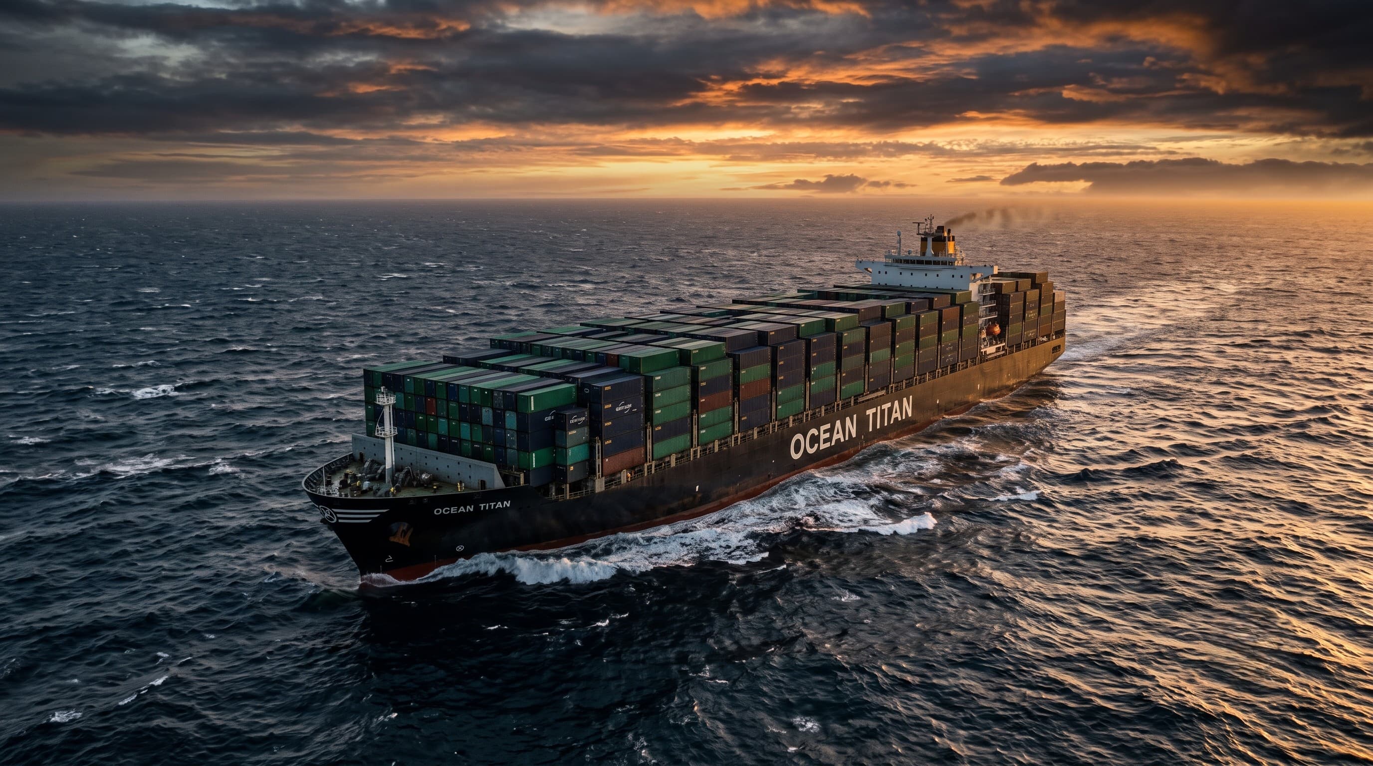 Container ship at sea — Certifyza freight logistics
