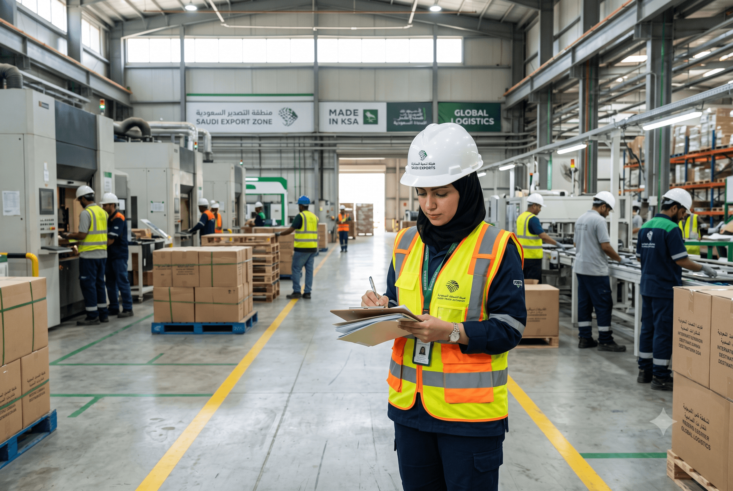 Auditor on factory floor